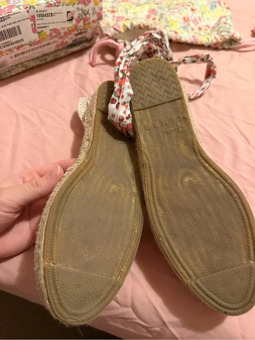 LoveShackFancy x Manebi Floral Lace-Up Espadrilles EU 37 US 6.5-7